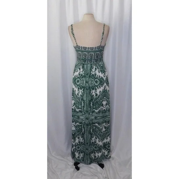 Anthropologie MOULINETTE SOEURS Brisbane Green Paisley Maxi Dress Knit Medium - Picture 10 of 16